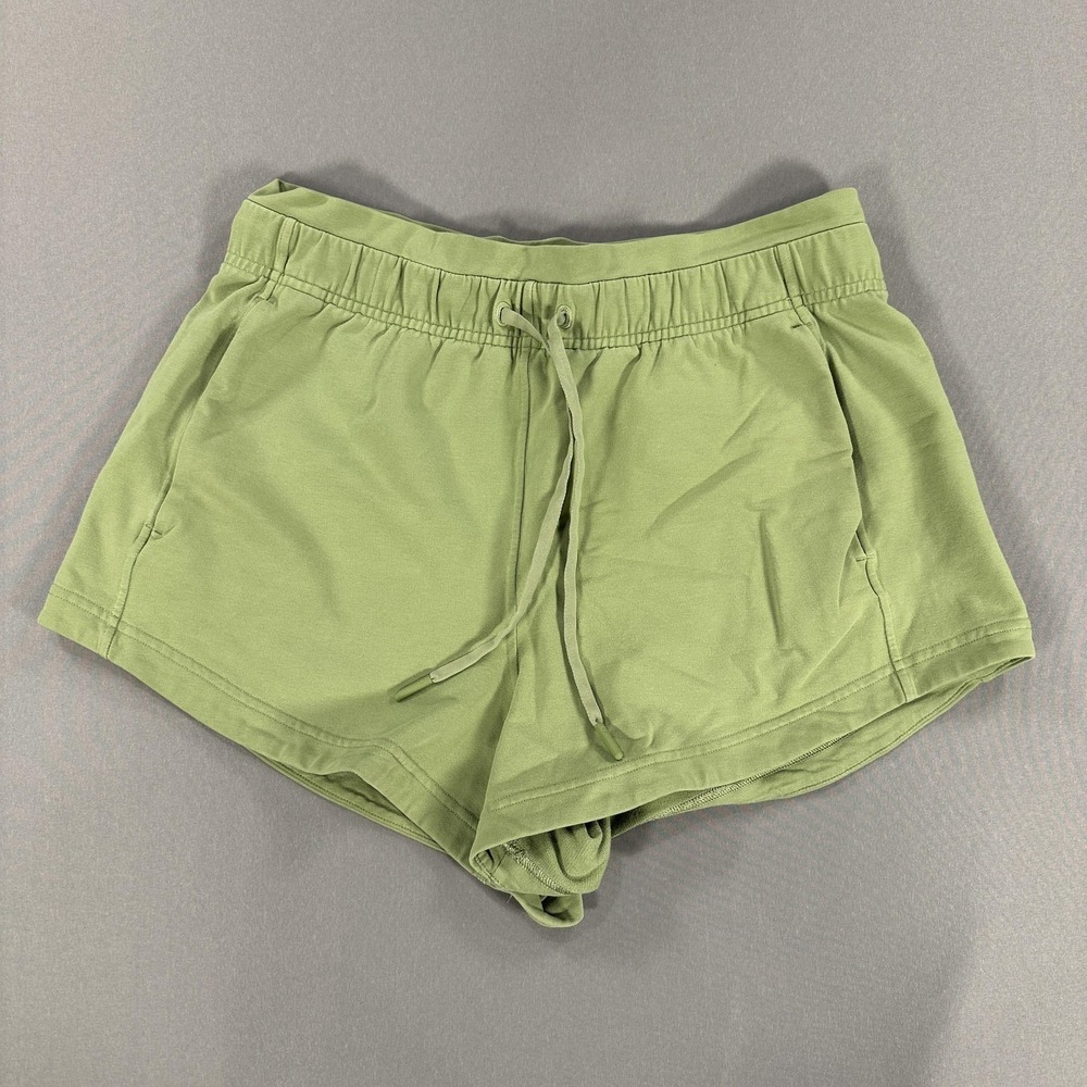 Lululemon Shorts Womens 8 Green 3 Inseam French Terry Drawstring Athletic Lounge